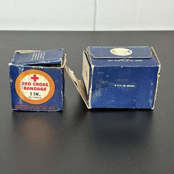 Vintage Red Cross Bandage Bandages Johnson & Johnson Box Boxes - Picture 3 of 6